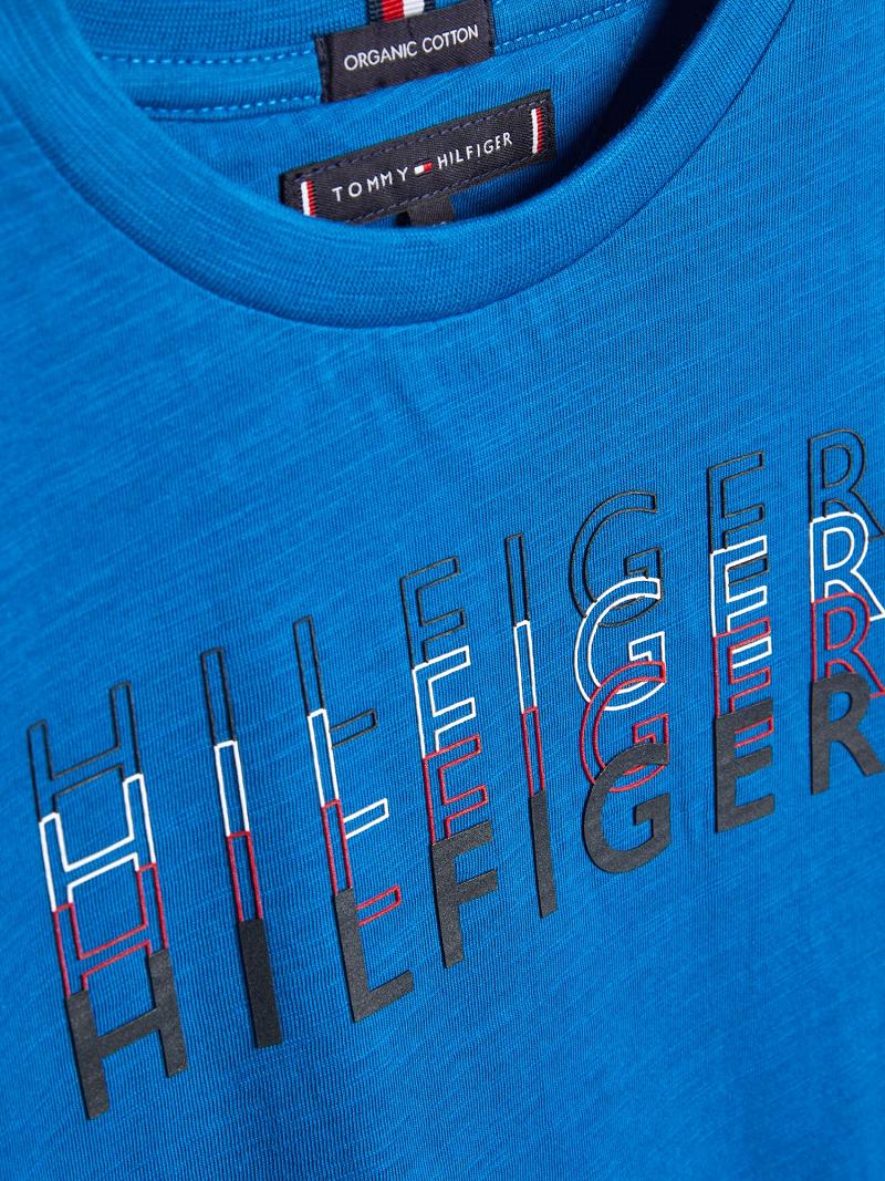 Fiú Tommy Hilfiger Logo Póló Kék | HU 2277NWY